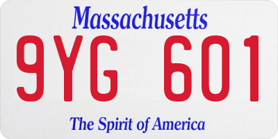 MA license plate 9YG601