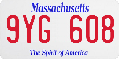 MA license plate 9YG608