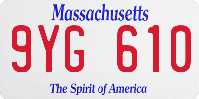 MA license plate 9YG610