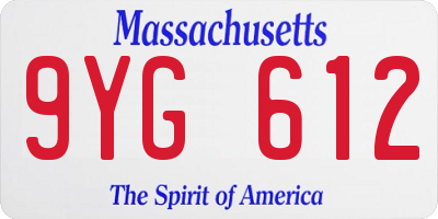 MA license plate 9YG612