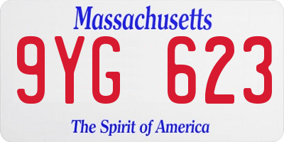 MA license plate 9YG623