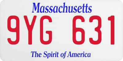 MA license plate 9YG631