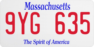 MA license plate 9YG635