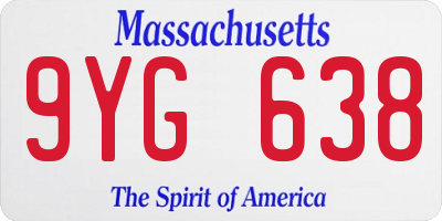 MA license plate 9YG638