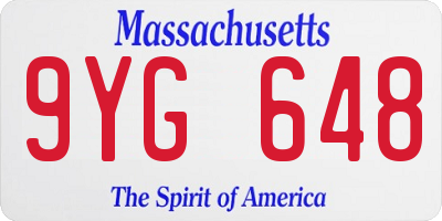 MA license plate 9YG648