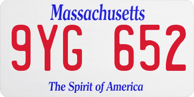 MA license plate 9YG652