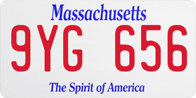 MA license plate 9YG656