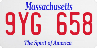 MA license plate 9YG658