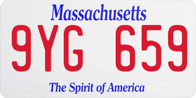 MA license plate 9YG659