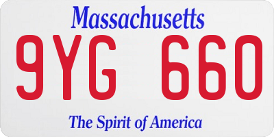 MA license plate 9YG660