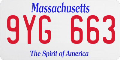 MA license plate 9YG663