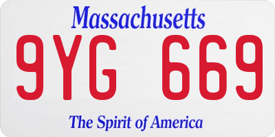 MA license plate 9YG669