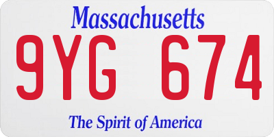 MA license plate 9YG674