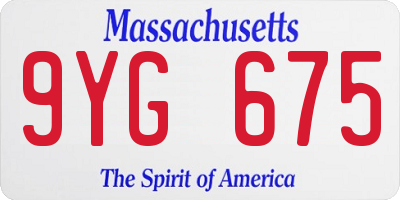 MA license plate 9YG675