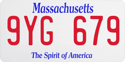 MA license plate 9YG679