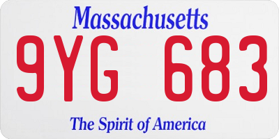 MA license plate 9YG683