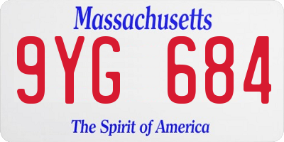 MA license plate 9YG684