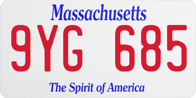 MA license plate 9YG685