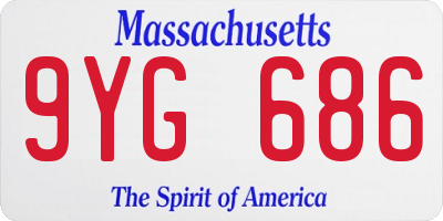 MA license plate 9YG686