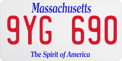 MA license plate 9YG690