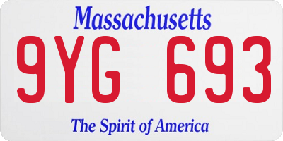 MA license plate 9YG693