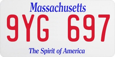 MA license plate 9YG697