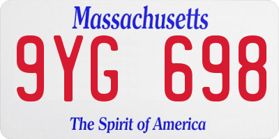 MA license plate 9YG698