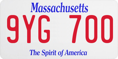 MA license plate 9YG700