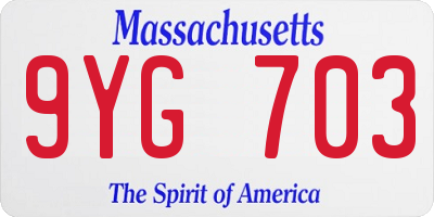MA license plate 9YG703