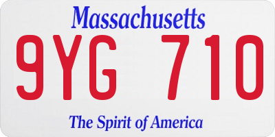 MA license plate 9YG710