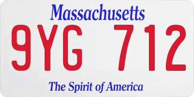 MA license plate 9YG712