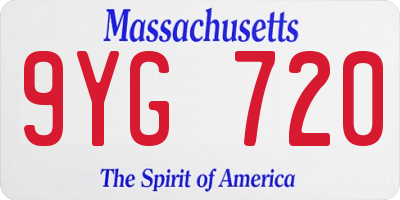 MA license plate 9YG720