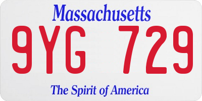 MA license plate 9YG729