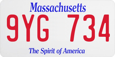 MA license plate 9YG734