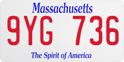 MA license plate 9YG736