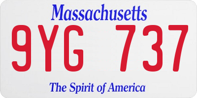 MA license plate 9YG737