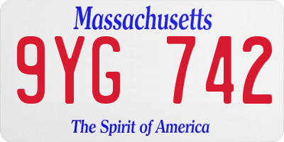 MA license plate 9YG742