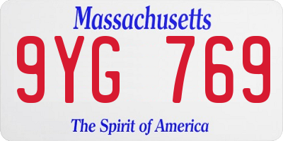 MA license plate 9YG769