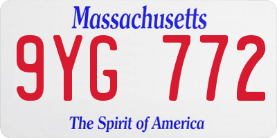 MA license plate 9YG772