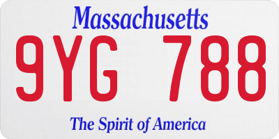 MA license plate 9YG788