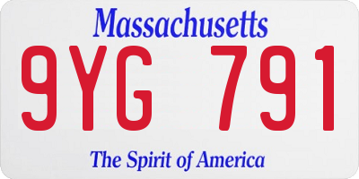 MA license plate 9YG791