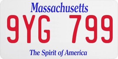 MA license plate 9YG799