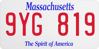 MA license plate 9YG819