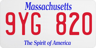 MA license plate 9YG820