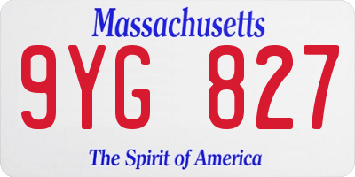 MA license plate 9YG827