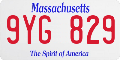 MA license plate 9YG829