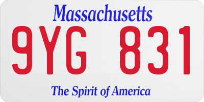 MA license plate 9YG831