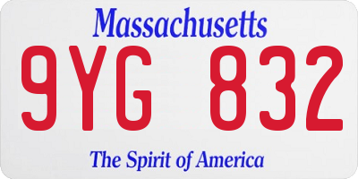 MA license plate 9YG832