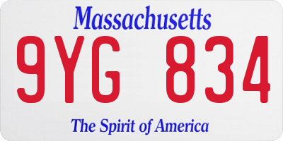 MA license plate 9YG834