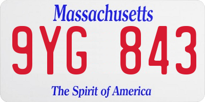 MA license plate 9YG843